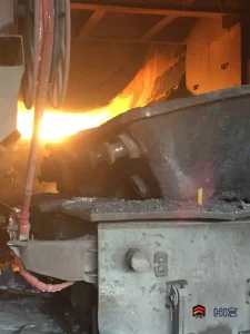 Application Scene of Firesleeve High-Temperature Resistant Fireproof Sleeves on Ladle Car Side in Steelmaking Workshop