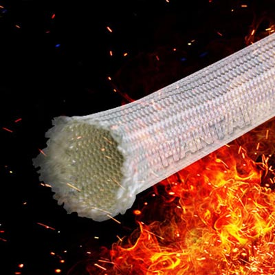 silica-fiber-sleeve,-900℃-high-temperature