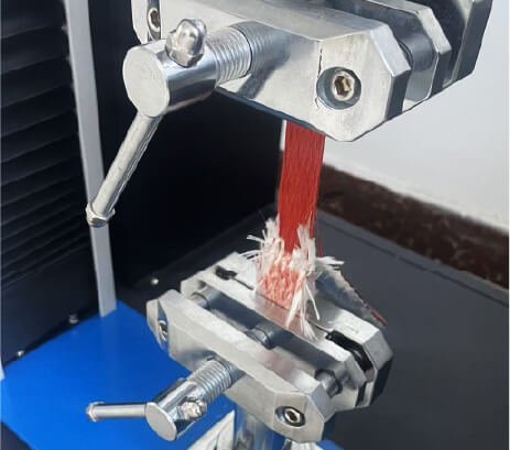 Under the tensile force, the fiberglass gradually separates from the silicone rubber