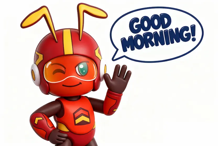 hantai-ant-defender say good morning