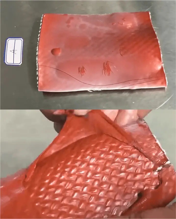 Market firesleeve showing coating damage after furnace exposure